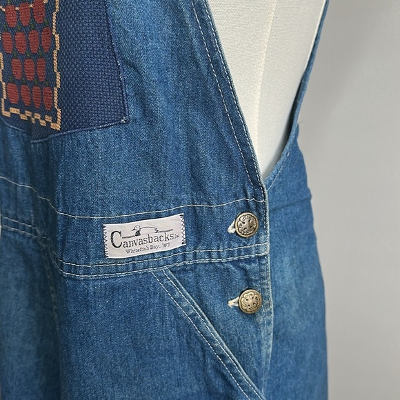 Osh Kosh Vintage Rare Women’s Embroidery Denim Overalls Farmcore Casual Dress 11 - Picture 3 of 13